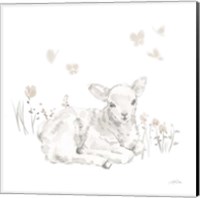 Spring Lambs III Neutral Fine Art Print