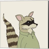 Raccoon on Cream Fine Art Print