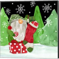 Gnome for Christmas IV-Gnome Stocking Fine Art Print