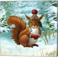 Winterscape IV-Squirrel Fine Art Print