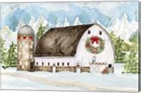 Christmas Barn Landscape II Fine Art Print