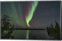 Aurora and Big Dipper Over Tibbitt Lake Near Yellowknife Fine Art Print