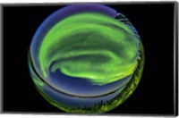 A 360 Degree Fish-Eye View of the Northern Lights Over Prelude Lake Fine Art Print