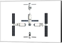 Chinese Space Station Tiangong 2022, Exploded View Fine Art Print
