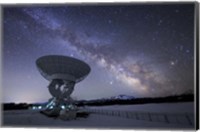 Milky Way Rises Above a Radio Telescope at the Nanshan Observatory, China Fine Art Print