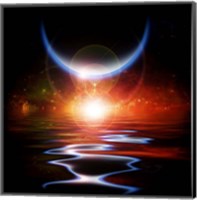 Sun Eclipse Waters Reflection and Planets Fine Art Print