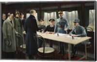 Allied Nation Delegates awaiting the German delegation aboard a Train Fine Art Print