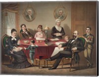 President Garfield and his Family sitting at a Table Fine Art Print