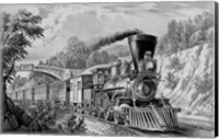 A Train passing from under a Bridge Fine Art Print