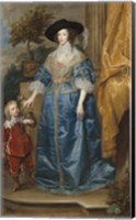 Queen Henrietta Maria of France with Sir Jeffrey Hudson Fine Art Print