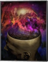 Man Mind Maze and Galactic Nebula Fine Art Print