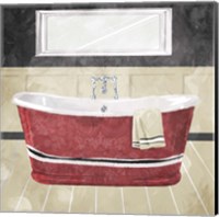 Bathroom Florals Crimson Fine Art Print