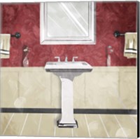 Bathroom Florals Crimson 3 Fine Art Print