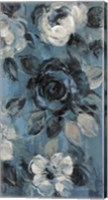 Loose Flowers on Dusty Blue IV Fine Art Print