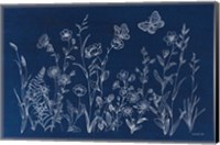 Blue Butterfly Garden Fine Art Print