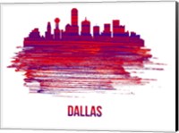 Dallas Skyline Brush Stroke Red Fine Art Print