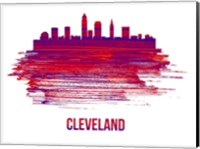 Cleveland Skyline Brush Stroke Red Fine Art Print