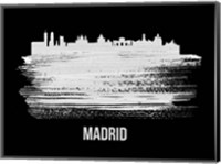 Madrid Skyline Brush Stroke White Fine Art Print