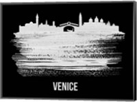 Venice Skyline Brush Stroke White Fine Art Print