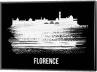 Florence Skyline Brush Stroke White Fine Art Print