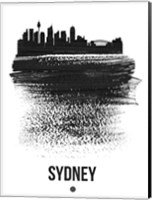 Sydney Skyline Brush Stroke Black Fine Art Print