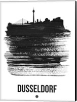 Dusseldorf Skyline Brush Stroke Black Fine Art Print