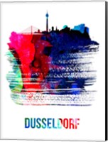 Dusseldorf Skyline Brush Stroke Watercolor Fine Art Print