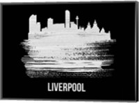 Liverpool Skyline Brush Stroke White Fine Art Print