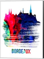Bordeaux Skyline Brush Stroke Watercolor Fine Art Print