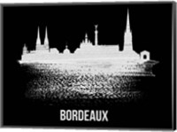Bordeaux Skyline Brush Stroke White Fine Art Print