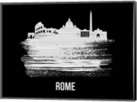 Rome Skyline Brush Stroke White Fine Art Print