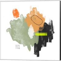 Abstract Orange and Green Watercolor Fine Art Print