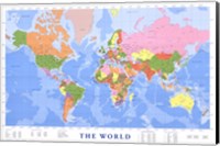 Map of The World (mercator projection) Wall Poster