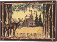 Log Cabin Moose Fine Art Print