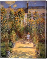 The Artist's Garden at Vetheuil with Boy, c.1880 Fine Art Print