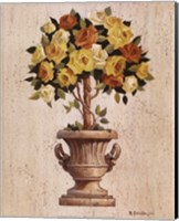 Yellow And Orange Rose Topiary Fine Art Print