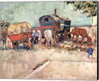 Encampment of Gypsies with Caravans, near Arles, c.1888 Fine Art Print