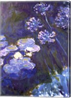 Water Lilies and Agapanthus, 1914-1917 Fine Art Print