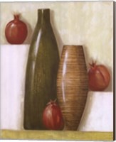 Green Vase & Pomegranates Fine Art Print