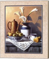 Mason Jar With White Lilies Fine Art Print