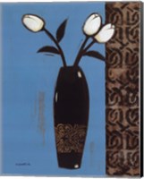 White Flowers Black Vase II Fine Art Print