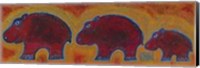 Famille Hippopotame Rouges Fine Art Print