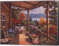 Log Cabin Covered Porch Fine Art Print