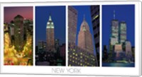 The Flatiron Building, the Empire State Building, the Chrysler Building and the World Trade Center Fine Art Print
