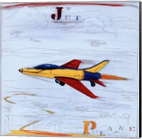 Jet with Red Border Fine Art Print