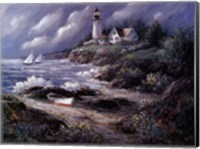 Lighthouse and Boat Fine Art Print