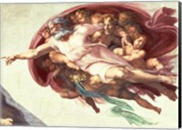 Sistine Chapel Ceiling: The Creation of Adam, detail of God the Father, 1508-12 Fine Art Print