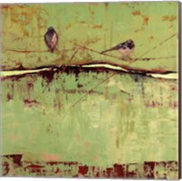 Birds on Horizon in Green Fine Art Print