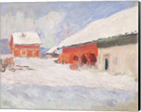 Norway, Red Houses at Bjornegaard, 1895 Fine Art Print