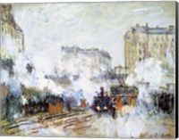 Exterior of the Gare Saint-Lazare, Arrival of a Train Fine Art Print